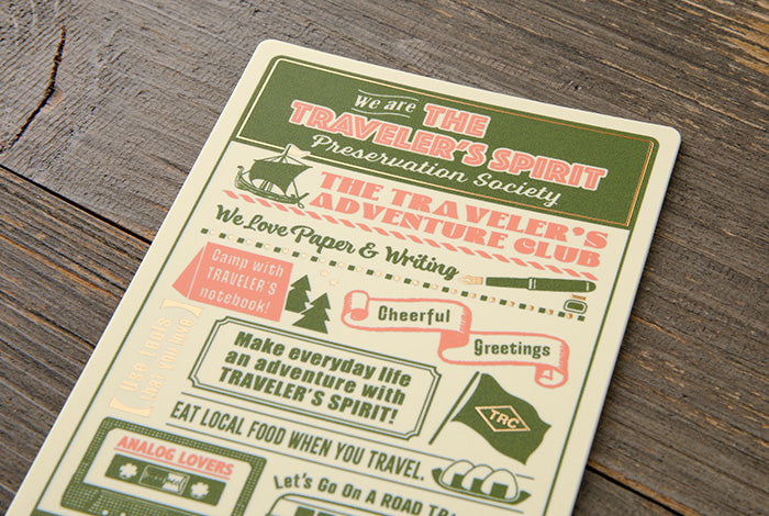 TRAVELER'S COMPANY Notebook Passport Insert 2026 - Backing Sheet