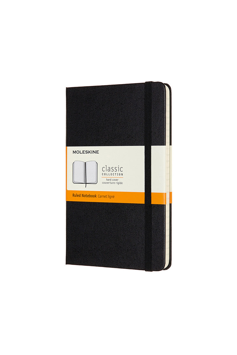 Moleskine - Classic Hard Cover Notebook - Black Ruled/Lined Medium