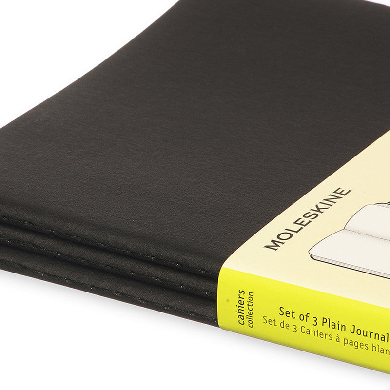 Moleskine - Cahier Notebook Set of 3 - Black Plain/Blank Large