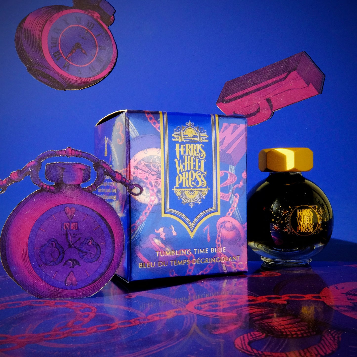Ferris Wheel Press - Down the Rabbit Hole - Tumbling Time Blue Ink 20 ml