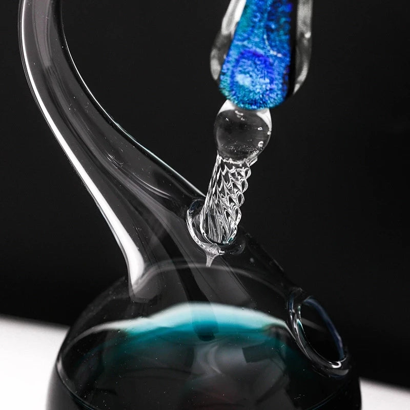 Glass Dip Pen Holder & Inkwell