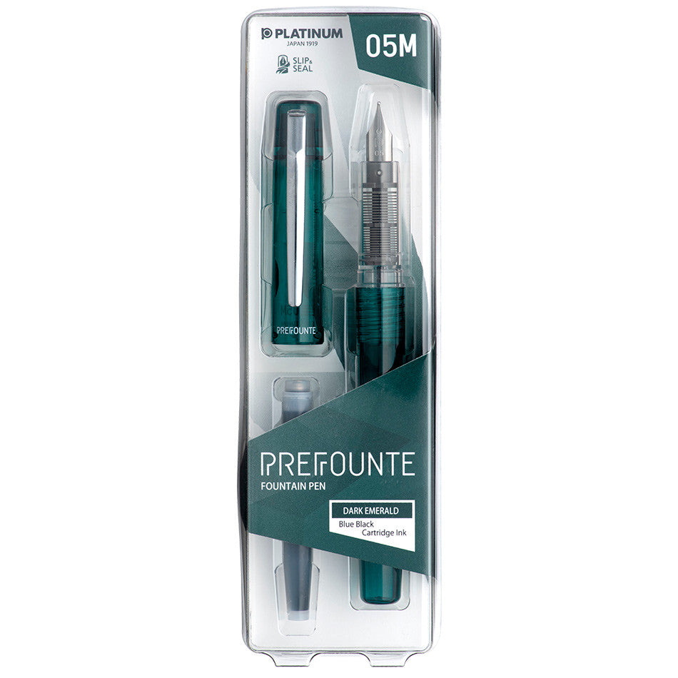 Platinum Prefounte Fountain Pen - Dark Emerald