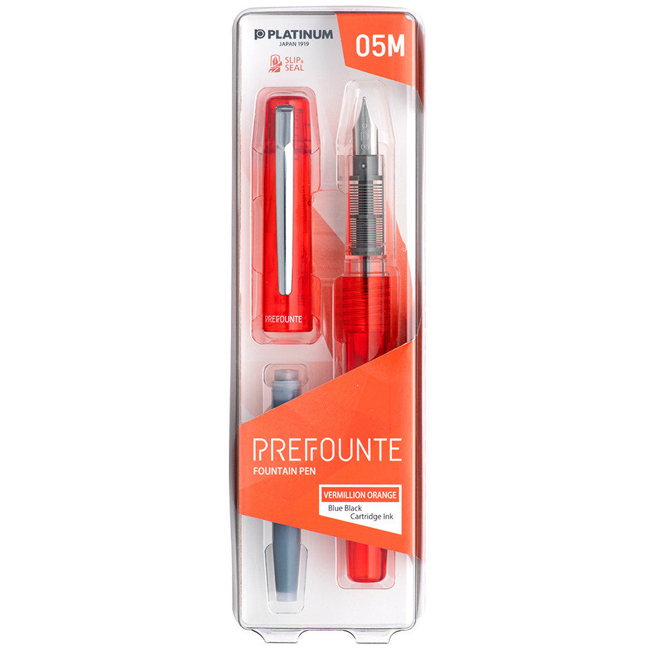 Platinum Prefounte Fountain Pen - Vermillion Orange
