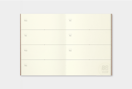 TRAVELER'S COMPANY Notebook Passport Insert 007 - Weekly Planner