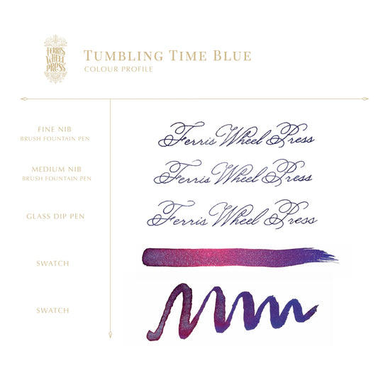 Ferris Wheel Press - Down the Rabbit Hole - Tumbling Time Blue Ink 20 ml