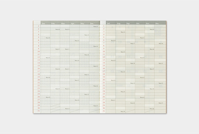 TRAVELER'S COMPANY Notebook Passport Refill - 2026 Monthly Diary