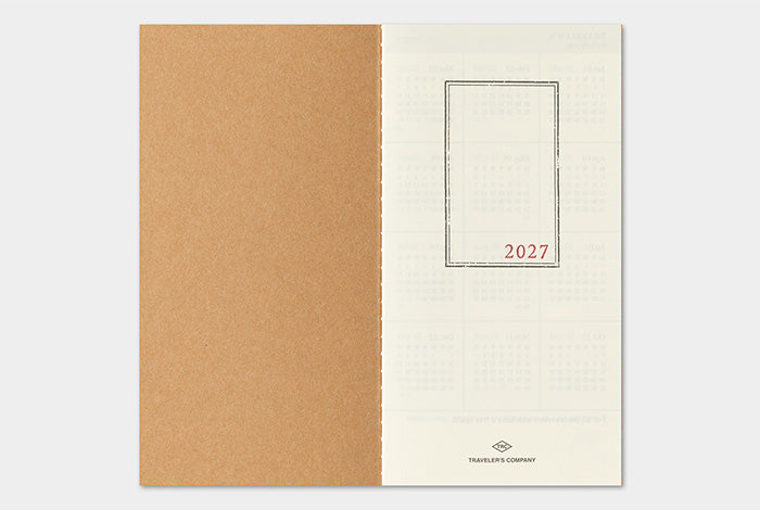 TRAVELER'S COMPANY Notebook Regular Refill - 2027 Weekly Vertical Diary