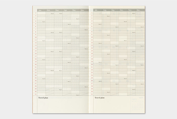 TRAVELER'S COMPANY Notebook Regular Refill - 2027 Weekly Vertical Diary