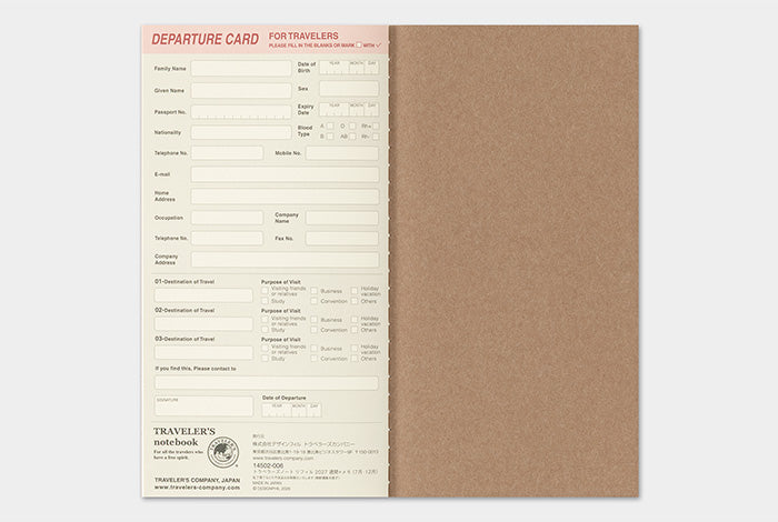 TRAVELER'S COMPANY Notebook Regular Refill - 2027 Weekly + Memo Diary