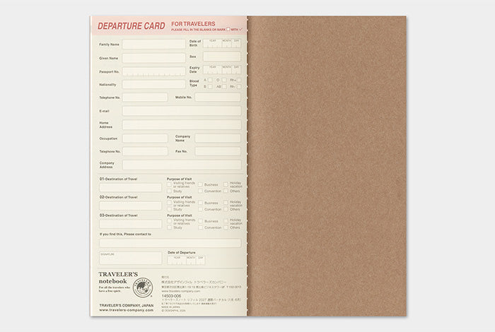 TRAVELER'S COMPANY Notebook Regular Refill - 2027 Weekly Vertical Diary