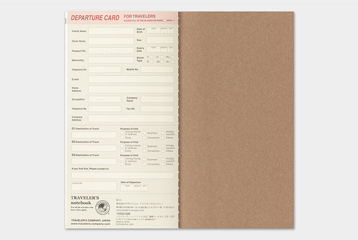 TRAVELER'S COMPANY Notebook Regular Refill - 2027 Weekly Vertical Diary