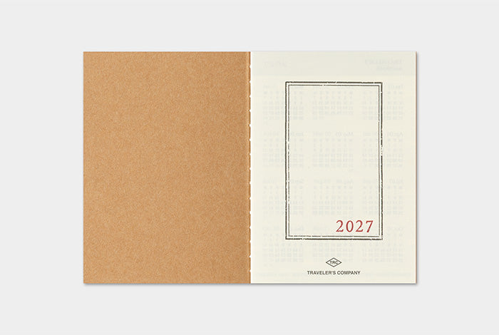 TRAVELER'S COMPANY Notebook Passport Refill - 2027 Monthly Diary