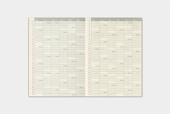 TRAVELER'S COMPANY Notebook Passport Refill - 2027 Monthly Diary