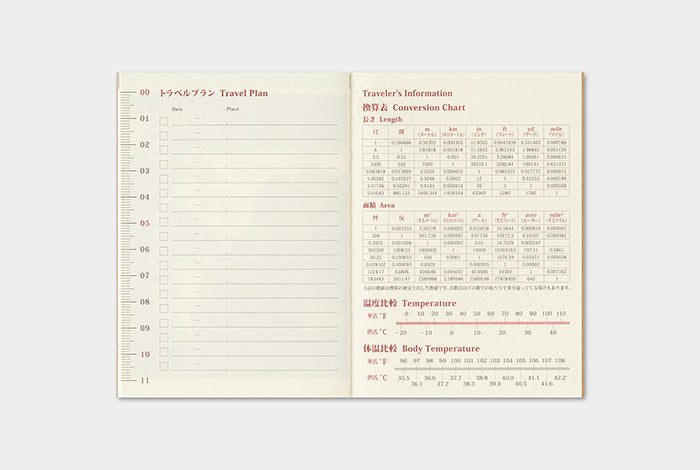 TRAVELER'S COMPANY Notebook Passport Refill - 2027 Monthly Diary