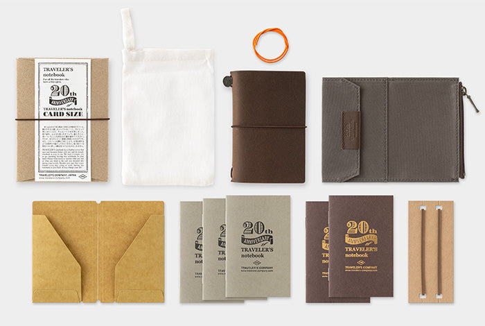 PRE-ORDER - TRAVELER'S COMPANY - Notebook Starter Kit - 20th Anniversary Edition - Brown Card Sized