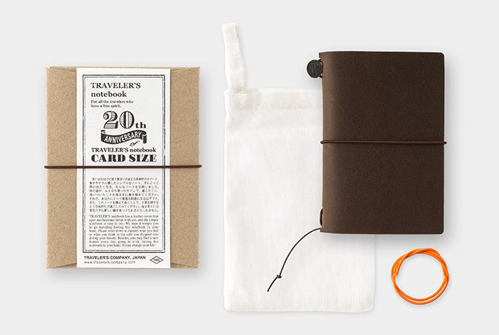 PRE-ORDER - TRAVELER'S COMPANY - Notebook Starter Kit - 20th Anniversary Edition - Brown Card Sized