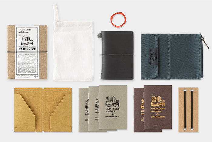 TRAVELER'S COMPANY - Notebook Starter Kit - 20th Anniversary Edition - Black Card Sized