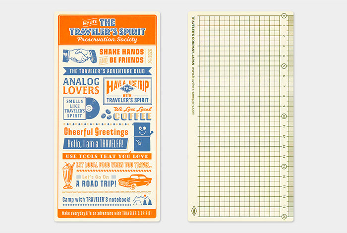 TRAVELER'S COMPANY Notebook Regular Accessory - 2026 Backing Sheet