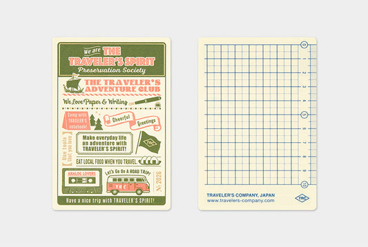 TRAVELER'S COMPANY Notebook Passport Insert 2026 - Backing Sheet