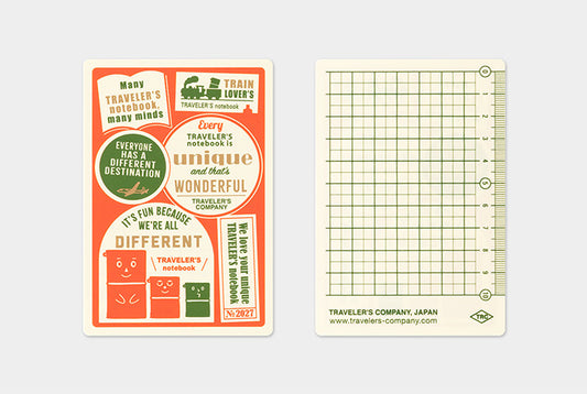 TRAVELER'S COMPANY Notebook Passport Insert 2027 - Backing Sheet
