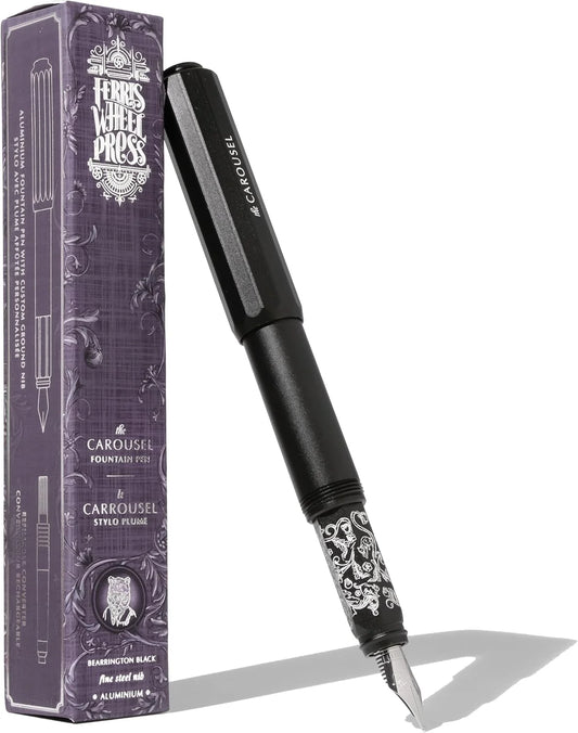 Ferris Wheel Press - Bearrington Black Limited Edition - The Aluminium Carousel Fountain Pen