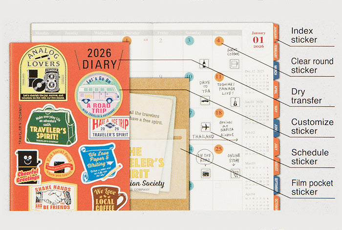 TRAVELER'S COMPANY Notebook Regular Insert 2026 - Sticker Set
