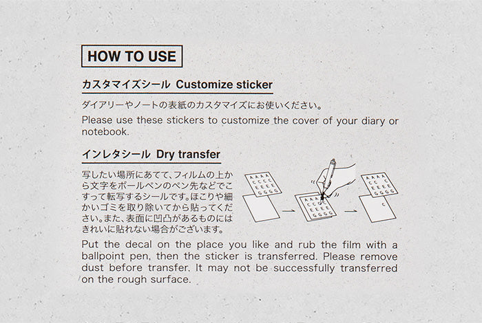 TRAVELER'S COMPANY Notebook Regular Insert 2027 - Sticker Set