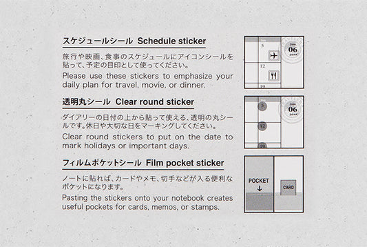 TRAVELER'S COMPANY Notebook Regular Insert 2027 - Sticker Set