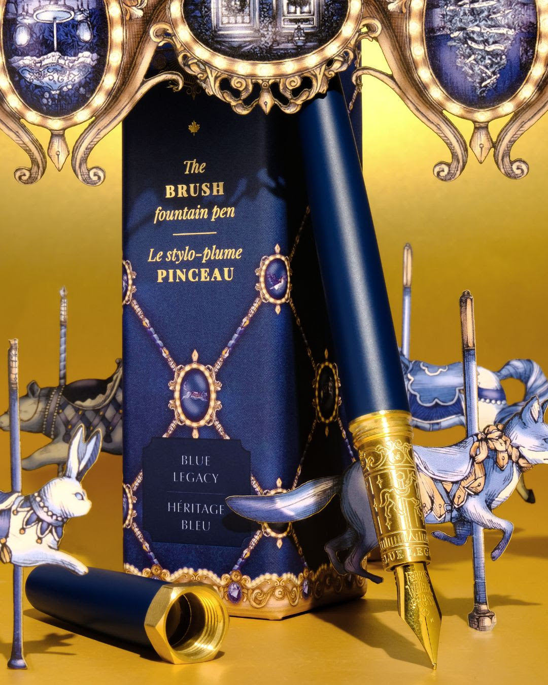 Ferris Wheel Press - Blue Legacy Satin Brush Fountain Pen - Limited Edition