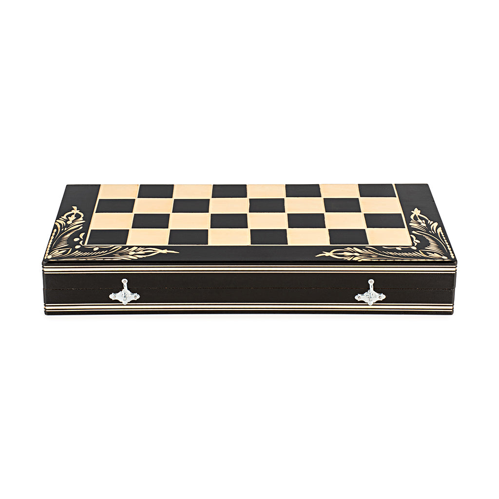 Chess Set - Black Hand-Carved Set - 44 cm