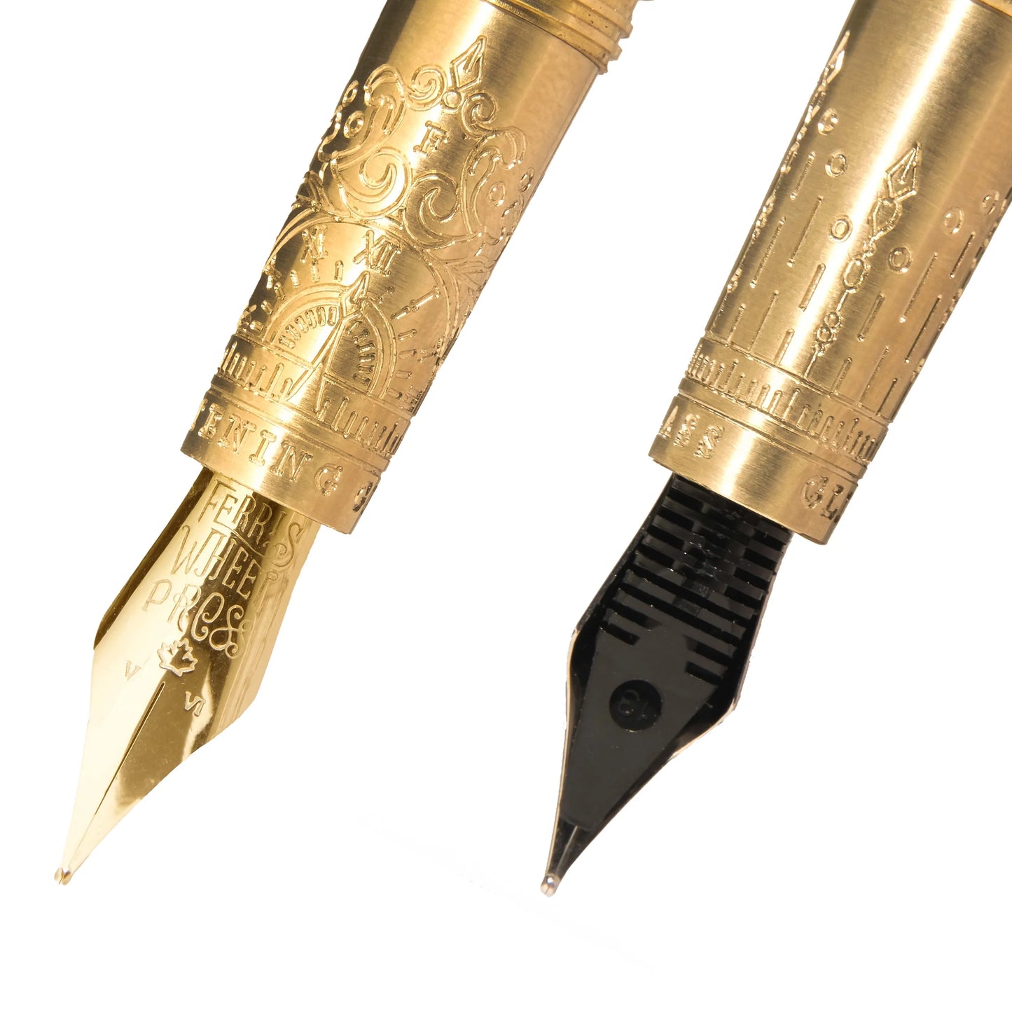 Ferris Wheel Press - Glistening Glass Gold Brush Fountain Pen - Limited Edition