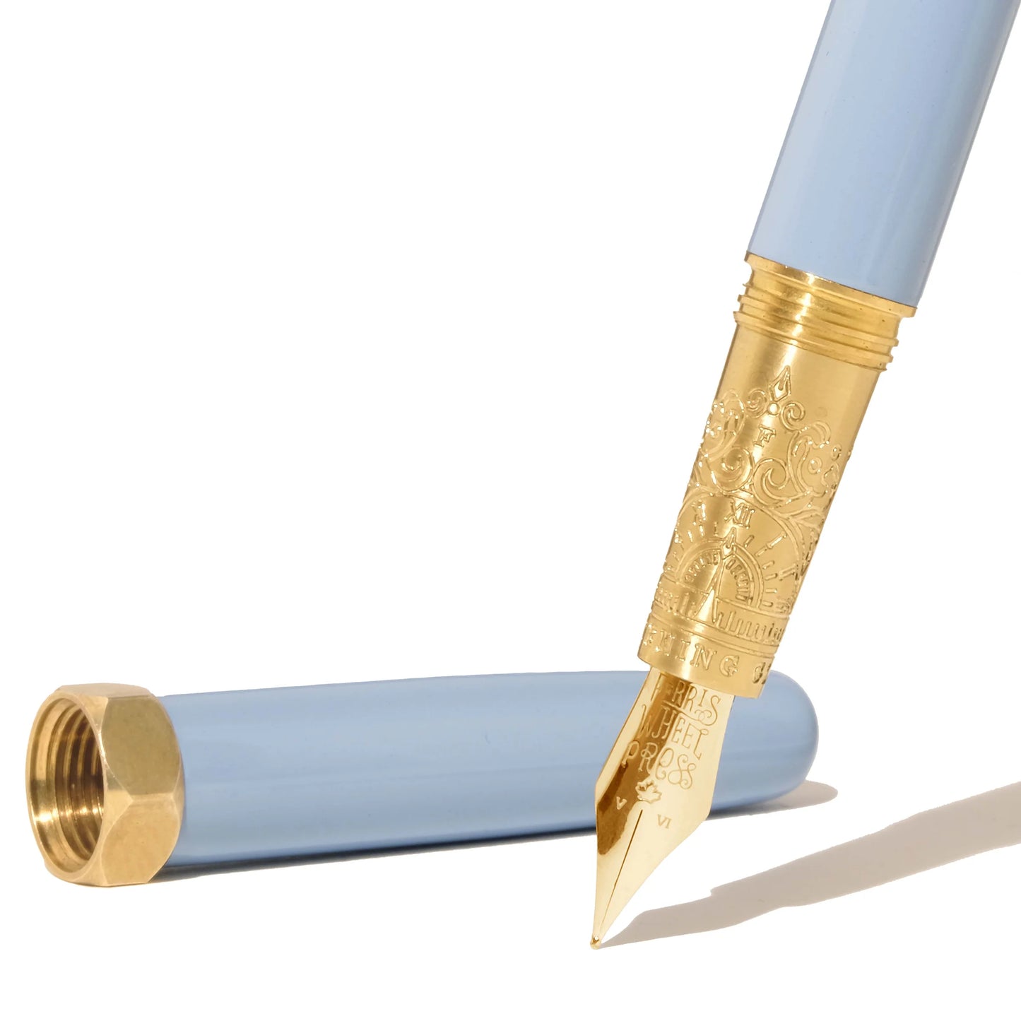 Ferris Wheel Press - Glistening Glass Gold Brush Fountain Pen - Limited Edition