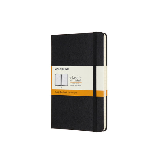 Moleskine - Classic Hard Cover Notebook - Black Ruled/Lined Medium