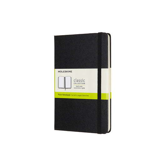 Moleskine - Classic Hard Cover Notebook - Black Plain/Blank Medium