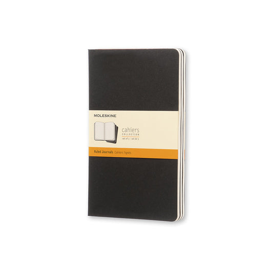 Moleskine - Cahier Notebook Set of 3 - Black Ruled/Lined Large