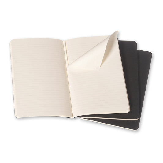 Moleskine - Cahier Notebook Set of 3 - Black Ruled/Lined Large