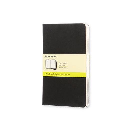 Moleskine - Cahier Notebook Set of 3 - Black Plain/Blank Large