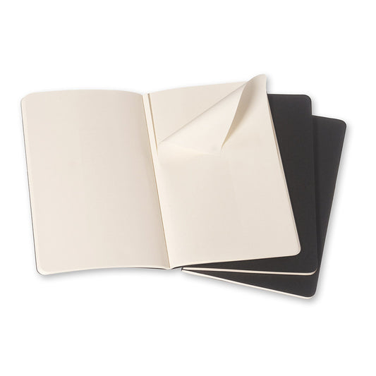 Moleskine - Cahier Notebook Set of 3 - Black Plain/Blank Large