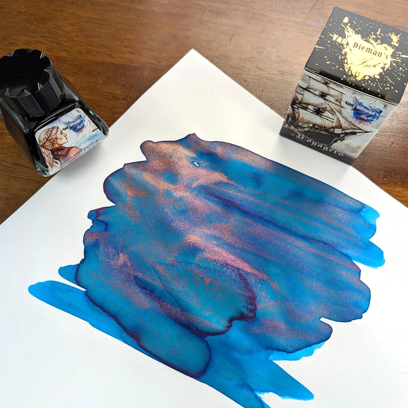 Gudrid Color Van Dieman’s Ink - Gudrid Far Traveler - Shimmering Fountain Pen Ink ...