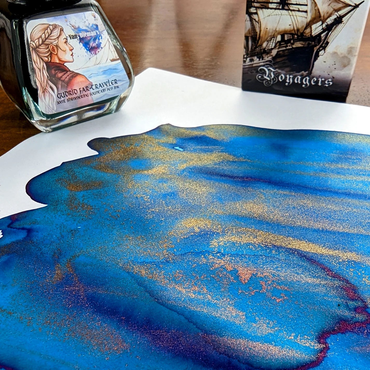 Gudrid Color Van Dieman’s Ink - Gudrid Far Traveler - Shimmering Fountain Pen Ink ...