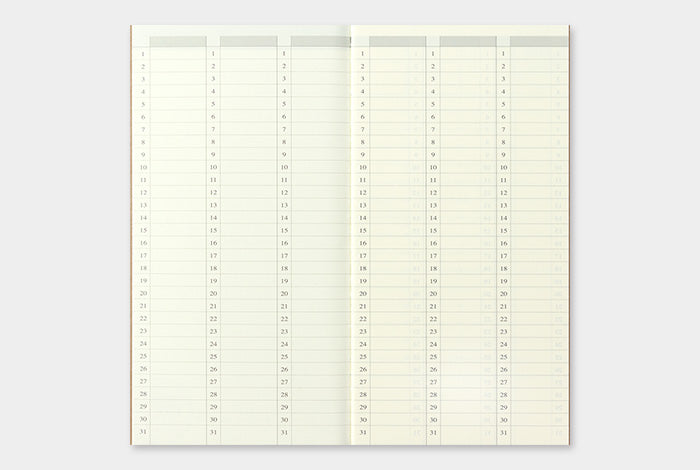 Traveler's Company Notebook Regular Refill 018 - Weekly Planner