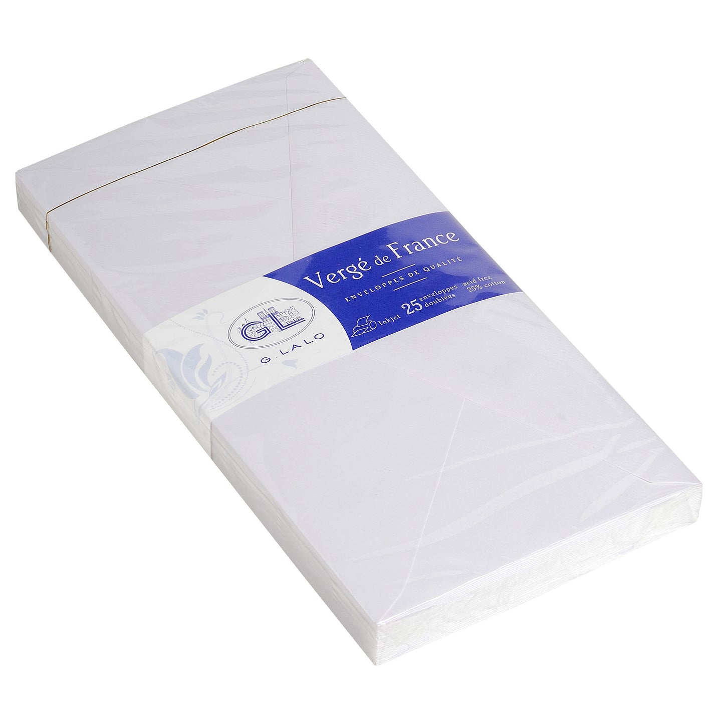 G. Lalo - "Vergé de France" Pack of 25 Envelopes DL Size - Off-white
