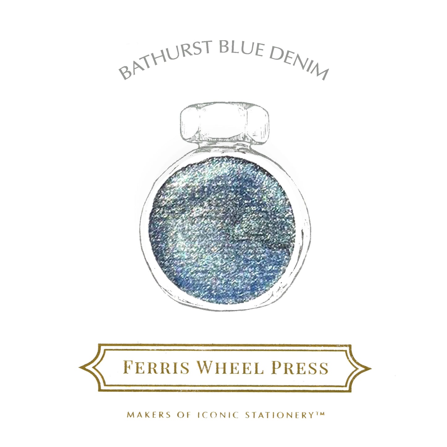 Ferris Wheel Press - Bathurst Blue Denim Ink 38 ml - Shimmer