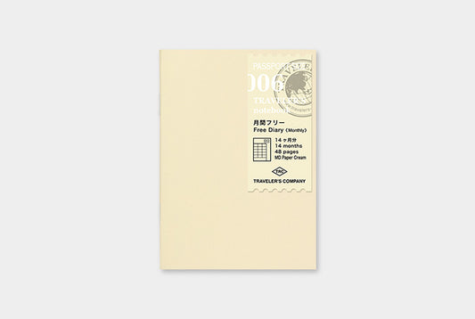 Traveler's Company Notebook Passport Refill 006 - Monthly Planner