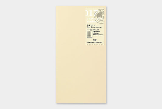 TRAVELER'S COMPANY Notebook Regular Insert 017 - Monthly Planner